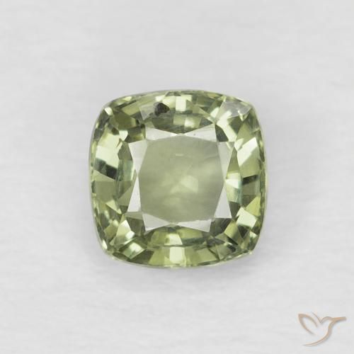 0.65ct Natural Verde muito claro Safira, Almofada, VVS