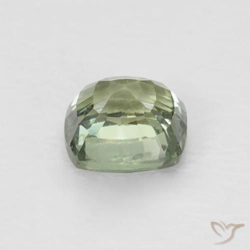 Safira Verde muito claro Natural 0.65ct, Almofada, VVS
