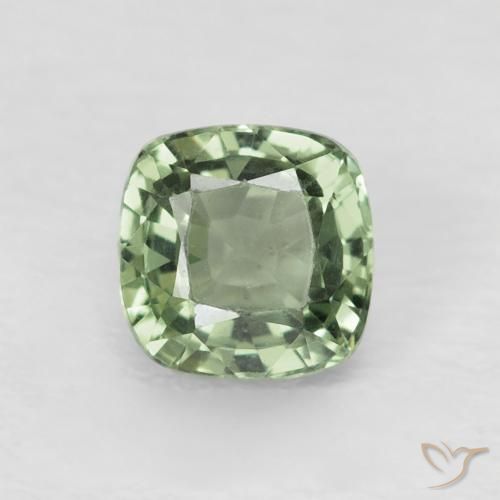 0.73ct Natural Verde Sábio Claro Safira, Almofada, VVS