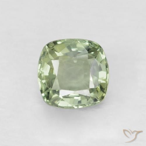 0.52ct Natural Luz verde Safira, Almofada, VVS