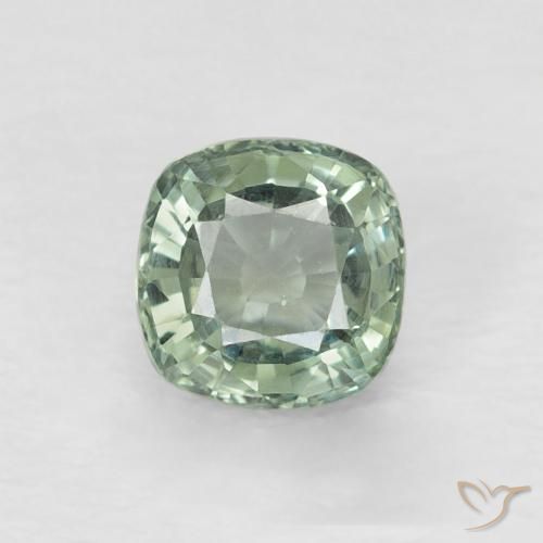 0.66ct Natural Luz verde Safira, Almofada, VVS