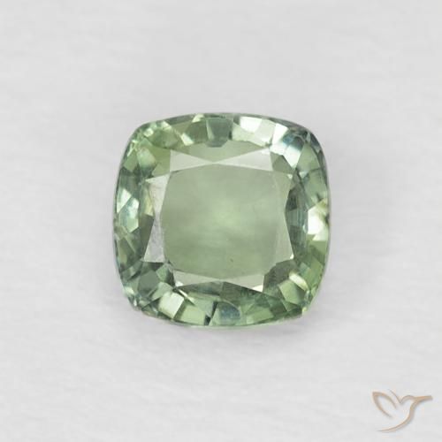 0.60ct Natural Verde Sábio Claro Safira, Almofada, VVS