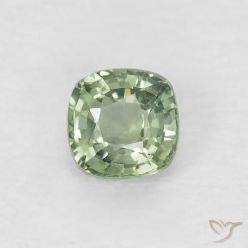 0.46ct Natural Luz verde Safira, Almofada, VVS