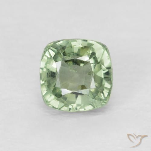 0.69ct Natural Verde amarelado claro Safira, Almofada, VVS-VS, Photo A