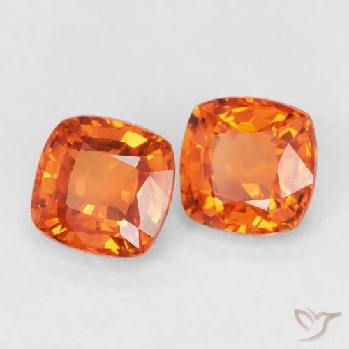 Pedras preciosas de Safira fogo laranja natural de 1.13 ct, Almofada, VVS-VS