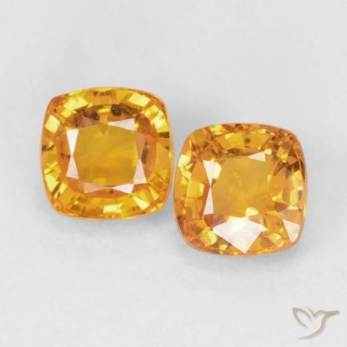 1.33ctw Natural Laranja-Ouro Safira, Almofada, VVS-VS