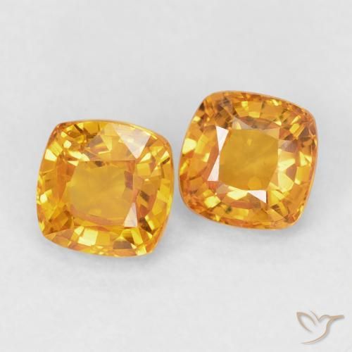 Pedras preciosas de Safira Laranja-Ouro natural de 1.33 ct, Almofada, VVS-VS