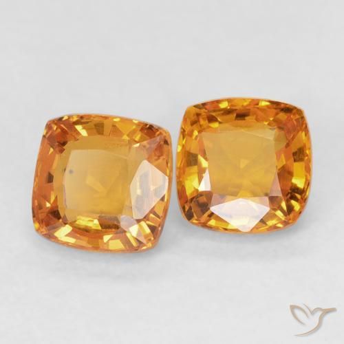 Pedras preciosas de Safira Laranja brilhante natural de 1.23 ct, Almofada, VVS-VS