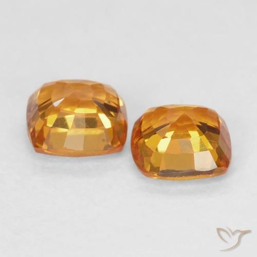 Pedras preciosas de Safira Laranja brilhante natural de 1.23 ct, Almofada, VVS-VS