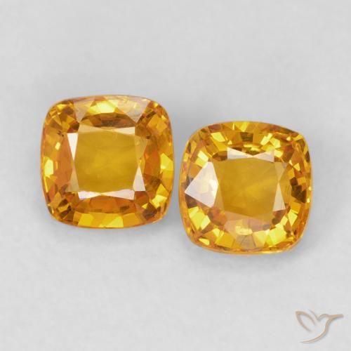 1.28ctw Natural Laranja-Ouro Safira, Almofada, VVS-VS
