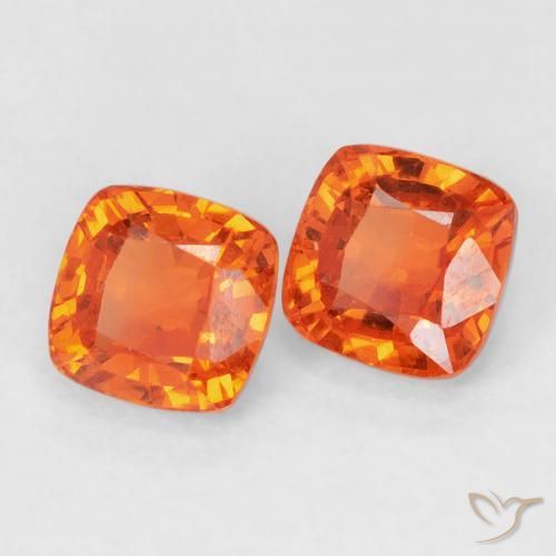 Pedras preciosas de Safira fogo laranja natural de 1.54 ct, Almofada, VVS-VS