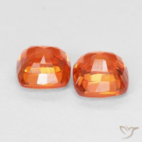 Pedras preciosas de Safira fogo laranja natural de 1.54 ct, Almofada, VVS-VS