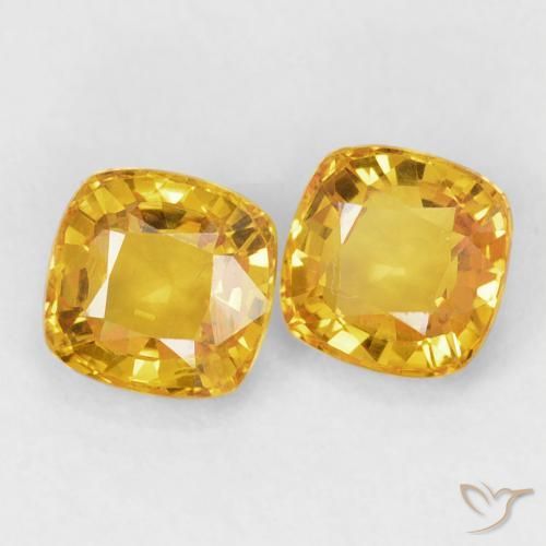 Pedras preciosas de Safira Dourado natural de 1.36 ct, Almofada, VS