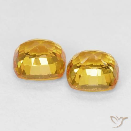 Pedras preciosas de Safira Dourado natural de 1.36 ct, Almofada, VS