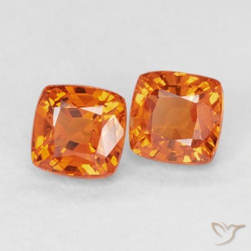 Pedras preciosas de Safira fogo laranja natural de 1.06 ct, Almofada, VS