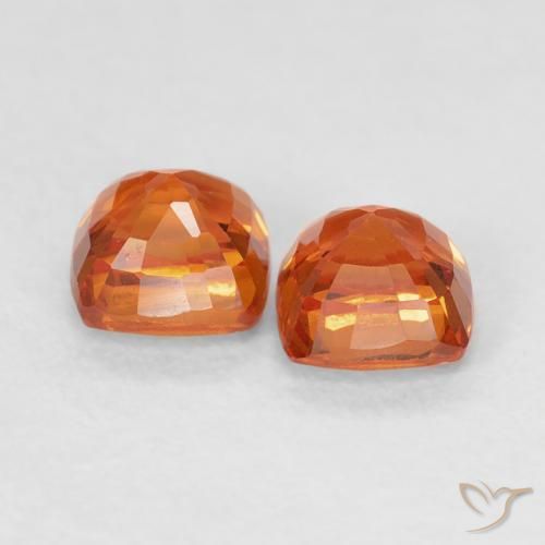 Pedras preciosas de Safira fogo laranja natural de 1.06 ct, Almofada, VS