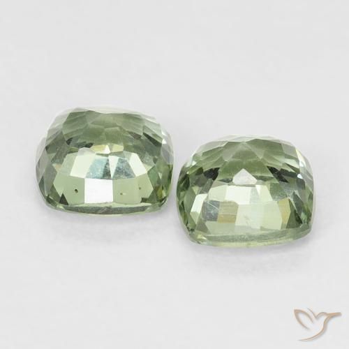 Pedras preciosas de Safira Luz verde natural de 1.39 ct, Almofada, VVS-VS