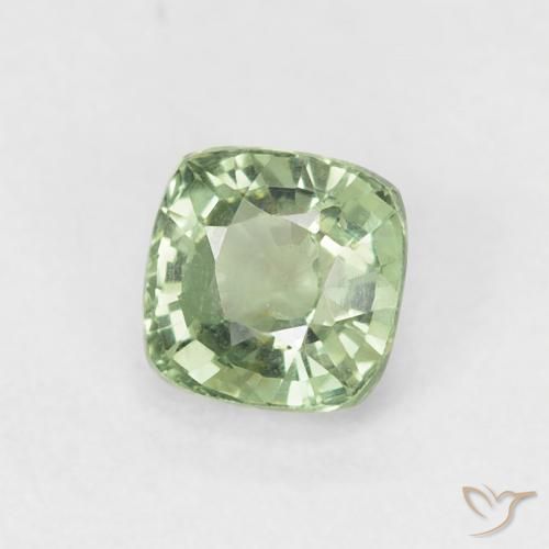 Safira Verde Sábio Claro Natural 0.63ct, Almofada, VS