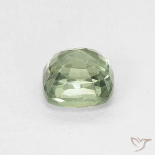 Safira Verde Sábio Claro Natural 0.63ct, Almofada, VS