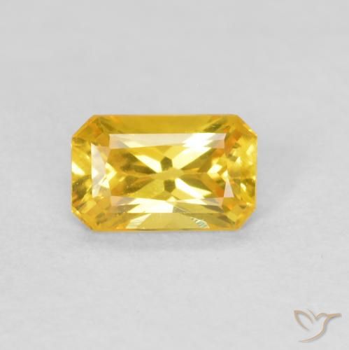 0.38ct Natural Laranja Dourada Safira, Corte Esmeralda, VS