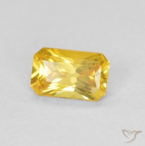 Safira Laranja Dourada Natural 0.38ct, Corte Octógono / Esmeralda, VS