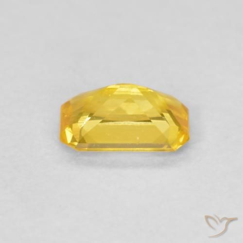 Safira Laranja Dourada Natural 0.38ct, Corte Octógono / Esmeralda, VS