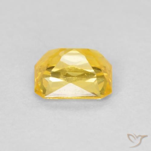 Safira amarelo médio Natural 0.56ct, Corte Octógono / Esmeralda, VS