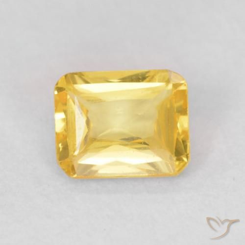 0.50ct Natural Dourado médio Safira, Corte Octógono / Esmeralda, VVS-VS, Photo A