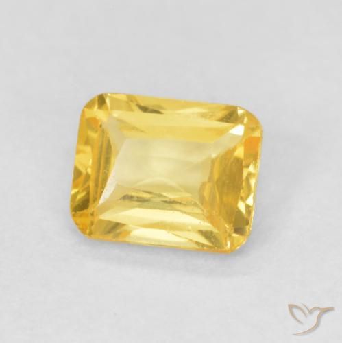 Safira Dourado médio Natural 0.50ct, Corte Octógono / Esmeralda, VVS-VS