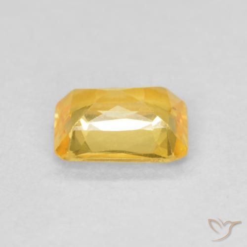 Safira Dourado médio Natural 0.50ct, Corte Octógono / Esmeralda, VVS-VS