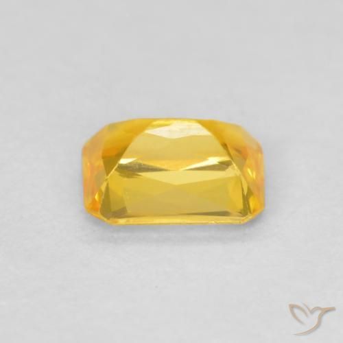 Safira Dourado médio Natural 0.50ct, Corte Octógono / Esmeralda, VVS-VS