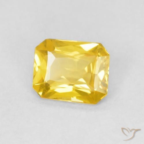Safira Laranja Dourada Natural 0.46ct, Corte Octógono / Esmeralda, VVS-VS