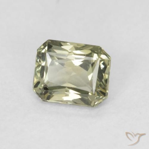 Safira Verde oliva Natural 0.57ct, Corte Octógono / Esmeralda, VVS-VS