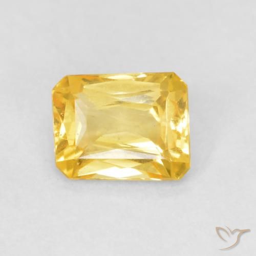 0.49ct Natural Dourado médio Safira, Corte Esmeralda, VVS-VS