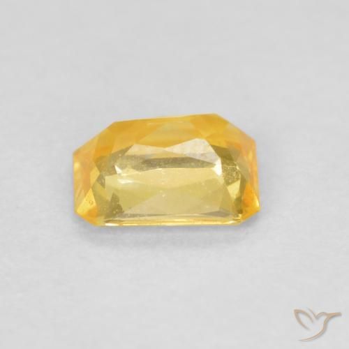 Safira Dourado médio Natural 0.49ct, Corte Octógono / Esmeralda, VVS-VS