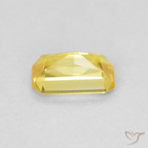 Safira amarelo médio Natural 0.43ct, Corte Octógono / Esmeralda, VVS