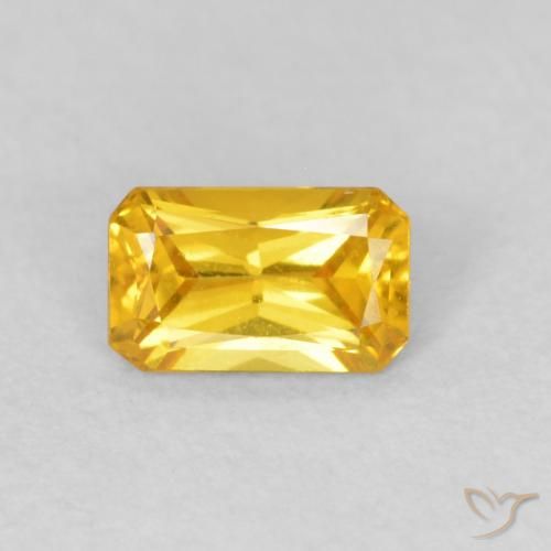 0.38ct Natural Dourado Safira, Corte Esmeralda, VVS