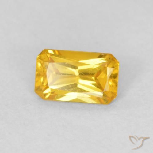 Safira Dourado Natural 0.38ct, Corte Octógono / Esmeralda, VVS