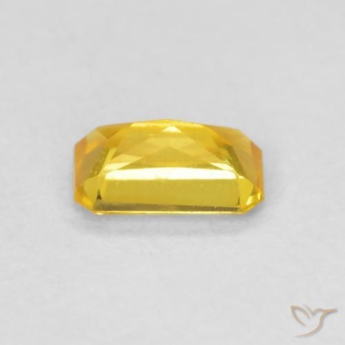 Safira Dourado Natural 0.38ct, Corte Octógono / Esmeralda, VVS