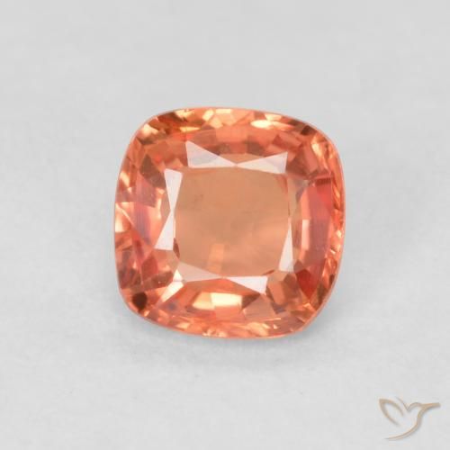 0.50ct Natural Laranja Vermelho Safira, Almofada, VVS
