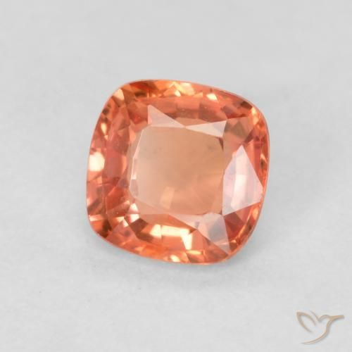 Safira Laranja Vermelho Natural 0.50ct, Almofada, VVS