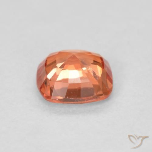 Safira Laranja Vermelho Natural 0.50ct, Almofada, VVS