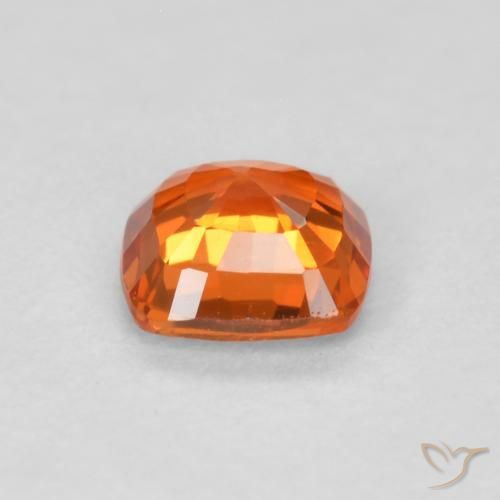 Safira Laranja brilhante Natural 0.51ct, Almofada, VVS