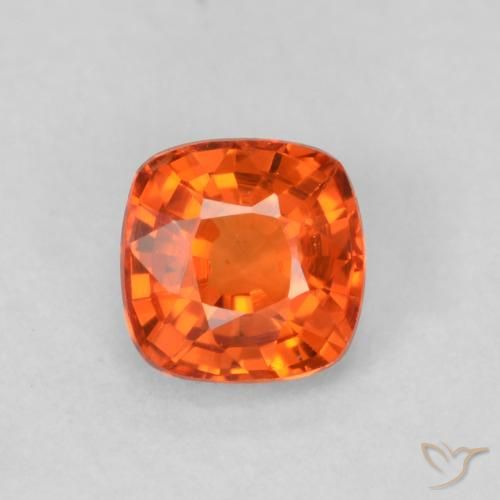 0.51ct Natural fogo laranja Safira, Almofada, VVS