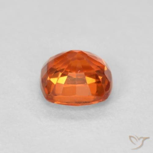 Safira fogo laranja Natural 0.51ct, Almofada, VVS