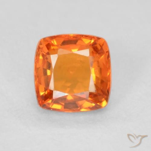 0.61ct Natural Laranja Médio Safira, Almofada, VVS