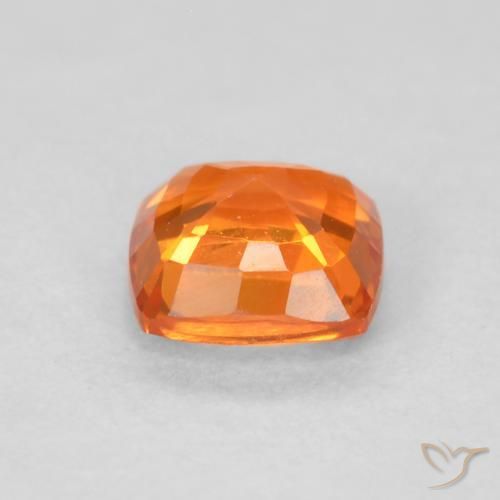 Safira Laranja Médio Natural 0.61ct, Almofada, VVS