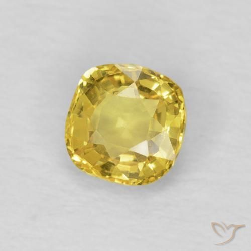 Safira Amarelo claro mel Natural 0.40ct, Almofada, VS