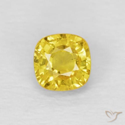 0.53ct Natural Medium Light-Yellow Safira, Almofada, VS