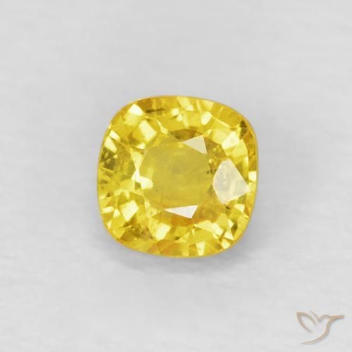 Safira Medium Light-Yellow Natural 0.53ct, Almofada, VS